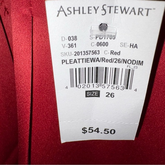Ashley Stewart Red Wide Leg Pants - Picture 3 of 5